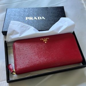 Red Prada long wallet